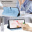 For Sony Xperia 1 VII Case Wallet Stand Lotus Imprint Leather Phone Cover with Wrist Strap - Blue - 4