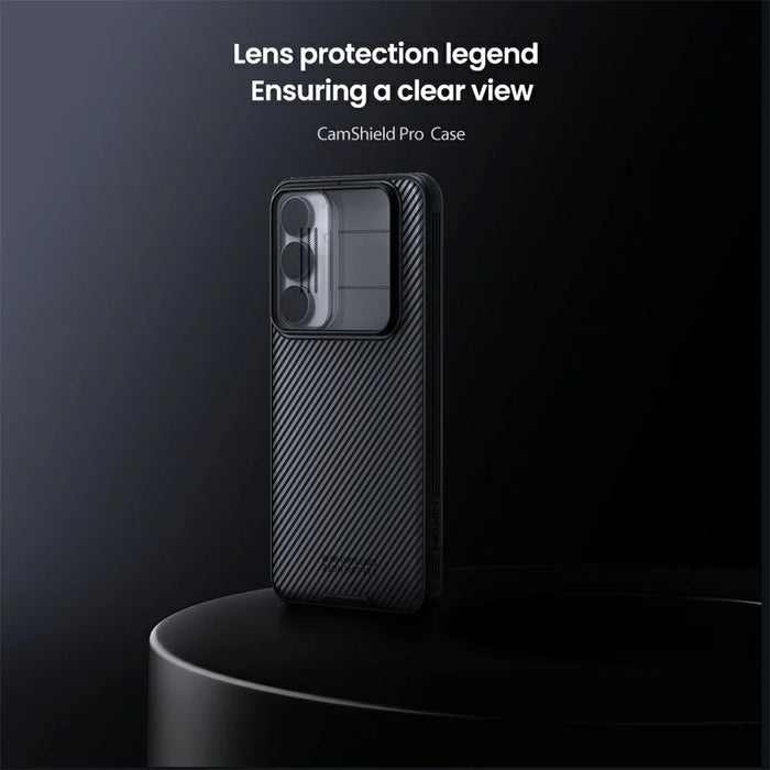 NILLKIN Camshield Pro Series For Samsung Galaxy S25 FE Case TPU + PC Phone Cover with Camera Slider - Transparent Black - 6