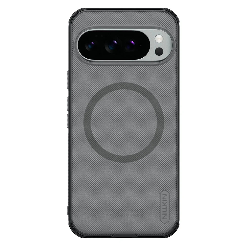 NILLKIN Super Frosted Shield Pro for Google Pixel 10 Pro XL Magnetic Case Matte PC TPU Clear Black Phone Back Cover - Transparent Black - 3