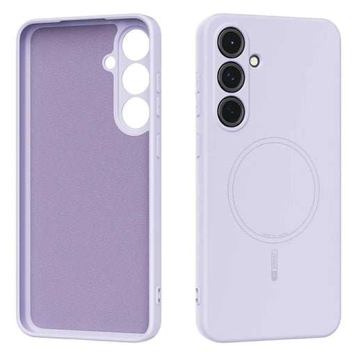 ABEEL For Samsung Galaxy S24 Magnetic Case Skin Touch Liquid Silicone Phone Back Cover - Purple - 1