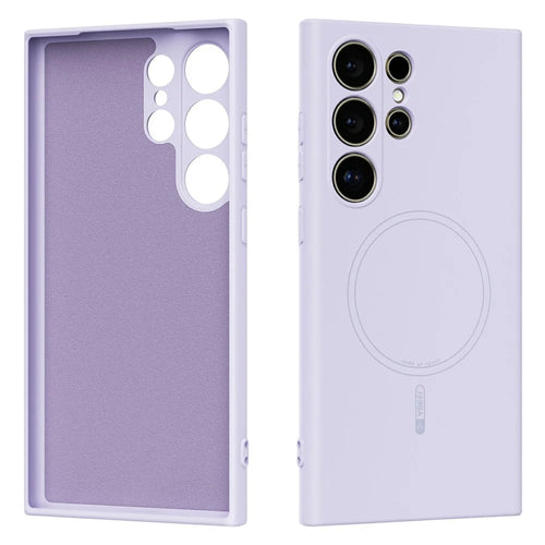 ABEEL For Samsung Galaxy S24 Ultra Magnetic Case Skin Touch Liquid Silicone Phone Back Cover - Purple - 1