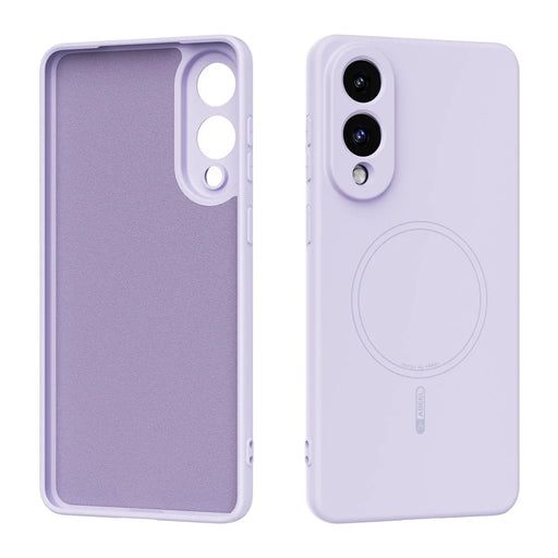 ABEEL For Samsung Galaxy S25 Edge Magnetic Case Skin Touch Liquid Silicone Phone Back Cover - Purple - 1