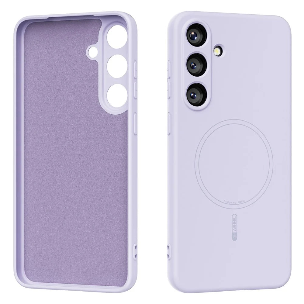 ABEEL For Samsung Galaxy S25+ Magnetic Case Skin Touch Liquid Silicone Phone Back Cover - Purple - 1