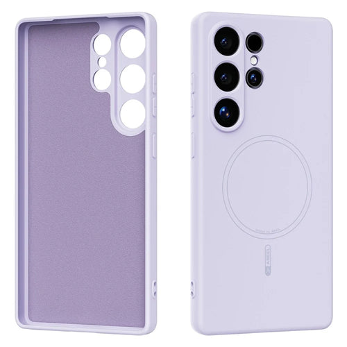 ABEEL For Samsung Galaxy S25 Ultra Magnetic Case Skin Touch Liquid Silicone Phone Back Cover - Purple - 1