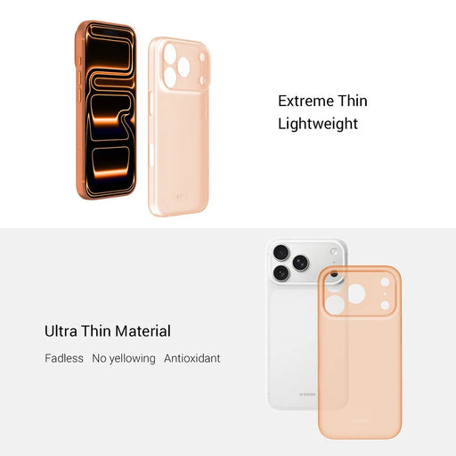 KZDOO Air Skin Series for iPhone 17 Pro Max Case Frosted Back Ultra Thin PP Phone Cover - Black - 2