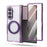 For Samsung Galaxy Z Fold7 5G Magnetic Case Rotating Kickstand Electroplated PC Phone Cover - Purple - 3