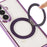 For Samsung Galaxy Z Fold7 5G Magnetic Case Rotating Kickstand Electroplated PC Phone Cover - Purple - 6