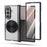For Samsung Galaxy Z Fold7 5G Magnetic Case CD Vein Rotating Kickstand Electroplated PC Phone Cover - Black - 3