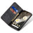 For Google Pixel 7 Pro 5G Jeans Cloth Texture PU Leather Phone Case Stand Magnetic Absorption Wallet Flip Cover - Black - 3