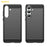 AMORUS For Samsung Galaxy S25 FE Case Carbon Fiber Texture Brushed Protective Phone Cover - Black - 2