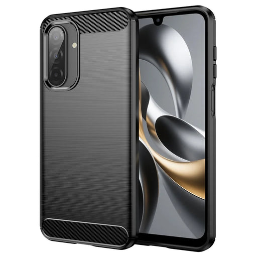 AMORUS For Samsung Galaxy A17 5G / A17 4G / M17 5G / F17 5G Case Carbon Fiber Texture Brushed Protective Phone Cover - Black - 1
