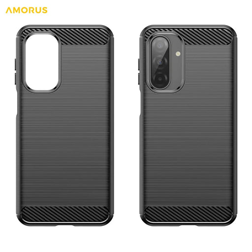 AMORUS For Samsung Galaxy A17 5G / A17 4G / M17 5G / F17 5G Case Carbon Fiber Texture Brushed Protective Phone Cover - Black - 2