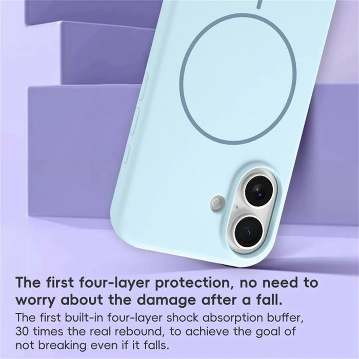 For iPhone 17 Case Compatible with MagSafe Liquid Silicone Anti-Drop Phone Cover - Sapphire - 4