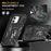 Armor Series for iPhone 11 6.1 inch Anti-scratch Phone Case Kickstand PC + TPU Protective Back Cover with Slide Camera Cover - Black - 4