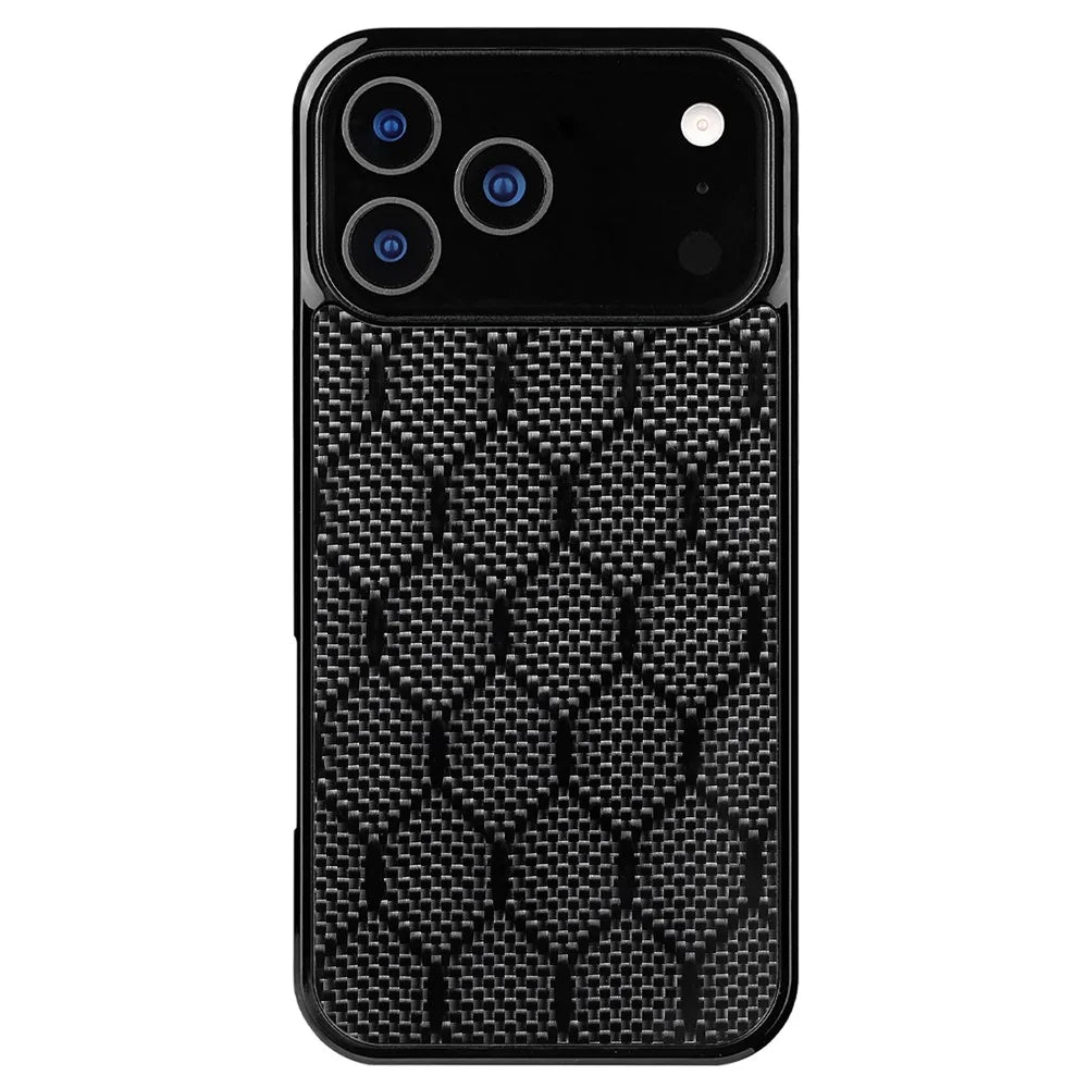 For iPhone 17 Pro Max Case Aramid Fiber TPU Shockproof Phone Cover - Honeycomb Texture - 1