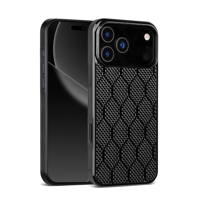 For iPhone 17 Pro Max Case Aramid Fiber TPU Shockproof Phone Cover - Honeycomb Texture - 2