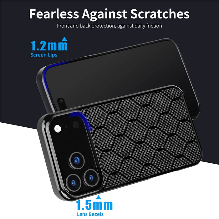 For iPhone 17 Pro Max Case Aramid Fiber TPU Shockproof Phone Cover - Honeycomb Texture - 5