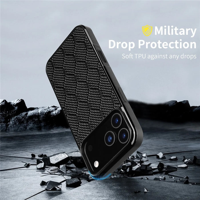 For iPhone 17 Pro Case Aramid Fiber TPU Shockproof Phone Cover - Honeycomb Texture - 3
