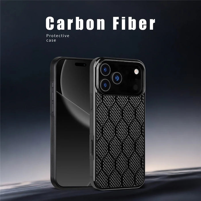 For iPhone 17 Pro Case Aramid Fiber TPU Shockproof Phone Cover - Honeycomb Texture - 4