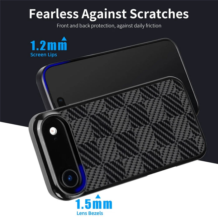 For iPhone Air Case Aramid Fiber TPU Shockproof Phone Cover - Square Texture - 5