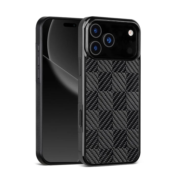 For iPhone 17 Pro Max Case Compatible with MagSafe Aramid Fiber TPU Shockproof Phone Cover - Square Texture - 2