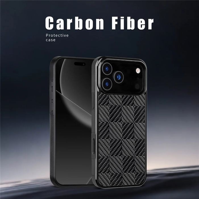 For iPhone 17 Pro Max Case Compatible with MagSafe Aramid Fiber TPU Shockproof Phone Cover - Square Texture - 5