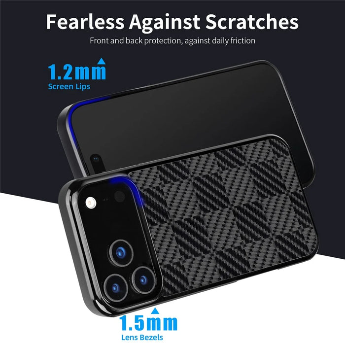 For iPhone 17 Pro Max Case Compatible with MagSafe Aramid Fiber TPU Shockproof Phone Cover - Square Texture - 7