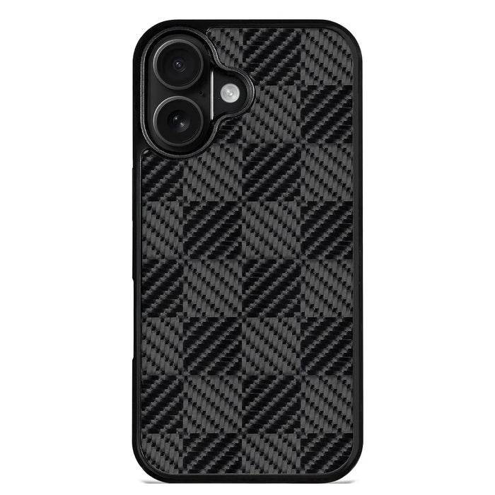 For iPhone 17 Case Compatible with MagSafe Aramid Fiber TPU Shockproof Phone Cover - Square Texture - 1