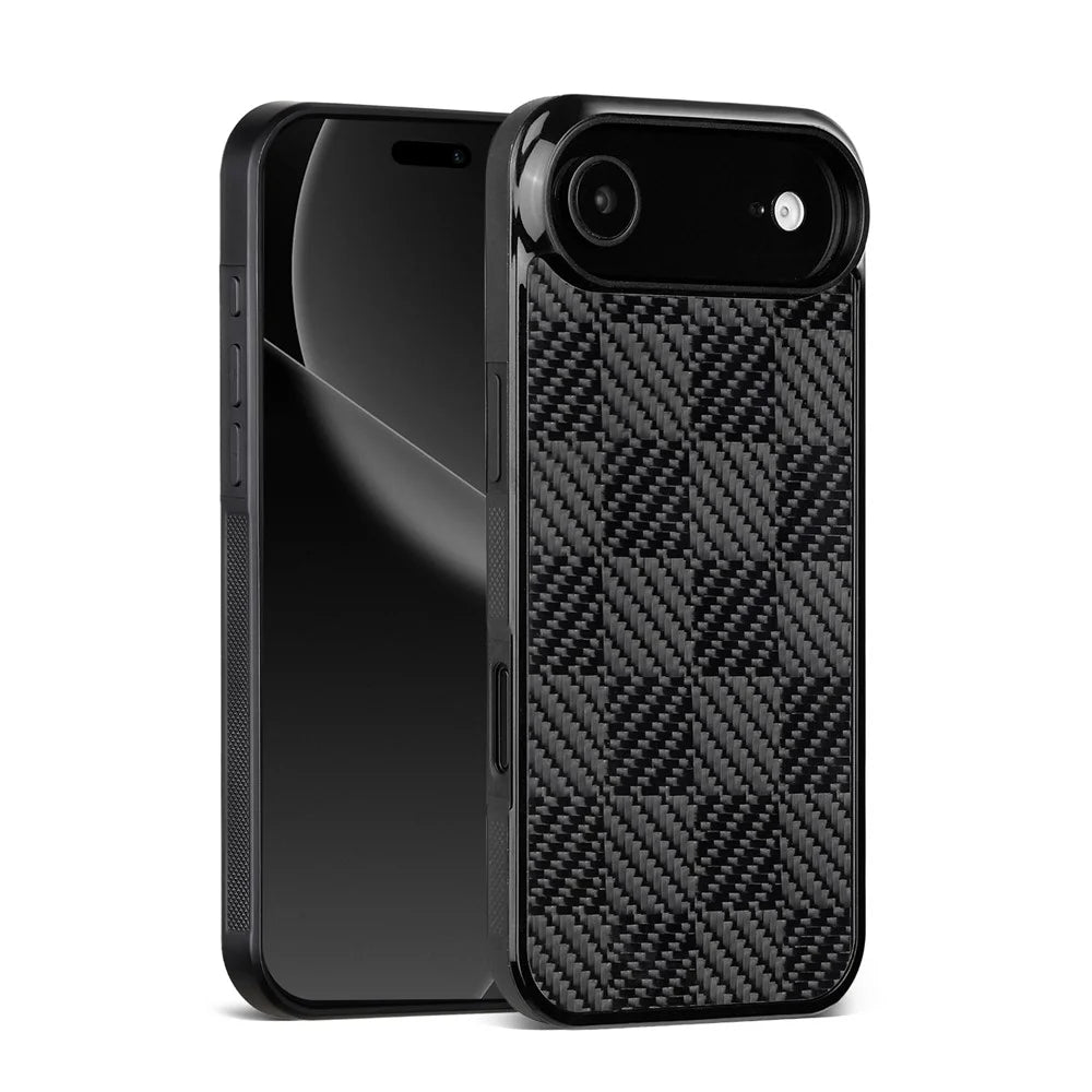 For iPhone Air Case Compatible with MagSafe Aramid Fiber TPU Shockproof Phone Cover - Square Texture - 2