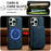 LC.IMEEKE L6 For iPhone 14 Pro Max Magnetic Case Detachable Zipper Wallet Leather Coated PC + TPU Phone Cover - Blue - 4