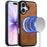 LC.IMEEKE L6 For iPhone 16 Case PU Leather Coated PC TPU Phone Cover Compatible with MagSafe - Brown - 1