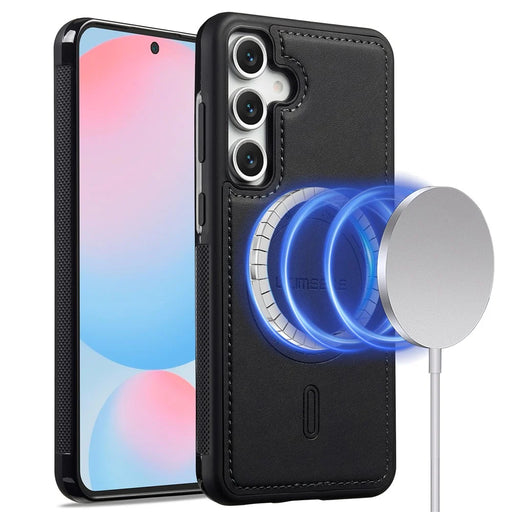 LC.IMEEKE L6 For Samsung Galaxy A36 5G Case PU Leather Coated PC TPU Phone Cover Magnetic Case - Black - 1