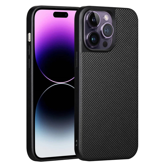 VILI TC Series for iPhone 14 Pro Max Textured Leather Coated TPU Phone Case Anti-scratch Mobile Phone Back Cover - 1