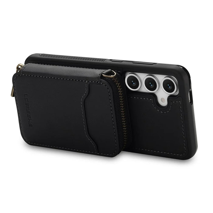 LC.IMEEKE L6 For Samsung	Galaxy A17 4G / 5G / A26 5G Magnetic Case Detachable Zipper Wallet Leather Coated PC + TPU Phone Cover - Black - 4