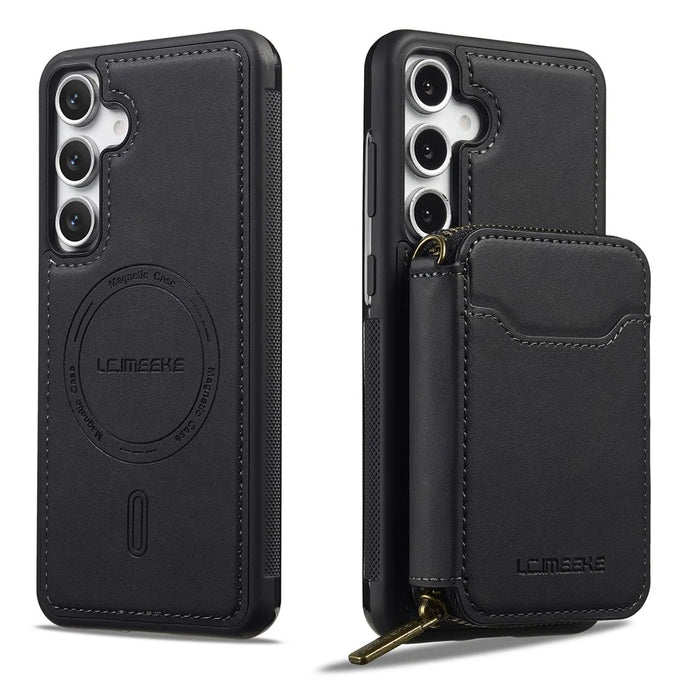 LC.IMEEKE L6 For Samsung	Galaxy A17 4G / 5G / A26 5G Magnetic Case Detachable Zipper Wallet Leather Coated PC + TPU Phone Cover - Black - 6