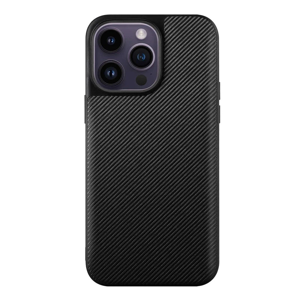 VILI TC Series Non-slip Phone Back Cover for iPhone 14 Pro, Textured Leather Coated TPU Protective Phone Case - 2