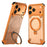 For iPhone 17 Pro Phone Case with Kickstand Compatible with MagSafe Metal PC Matte Back Cover - Orange - 2