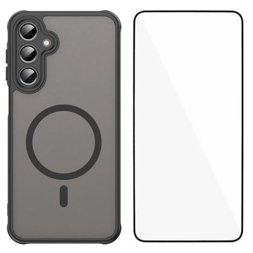 WANLONFENG For Samsung Galaxy A16 4G / Galaxy A16 5G Magnetic Case with Screen Film  FD Series Skin Touch TPU + PC Phone Back Cover - Black - 1