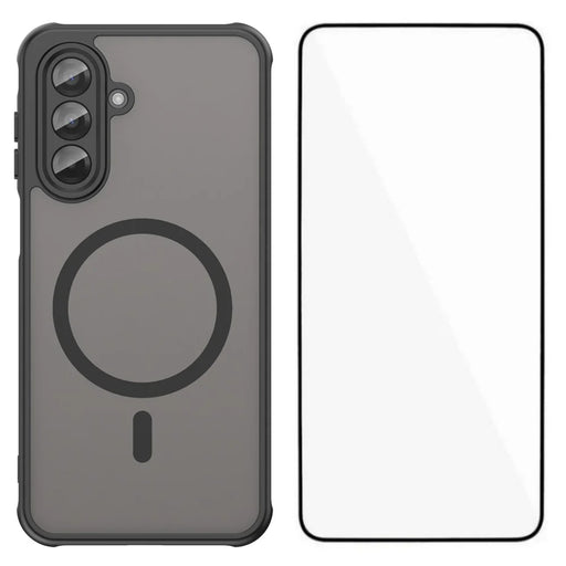 WANLONFENG For Samsung Galaxy A26 5G Magnetic Case with Screen Film  FD Series Skin Touch TPU + PC Phone Back Cover - Black - 1