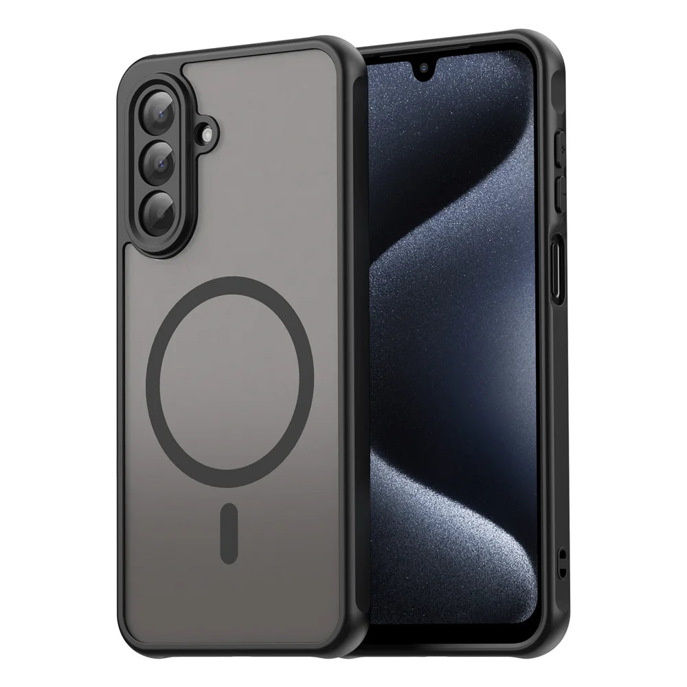 WANLONFENG For Samsung Galaxy A26 5G Magnetic Case with Screen Film  FD Series Skin Touch TPU + PC Phone Back Cover - Black - 2