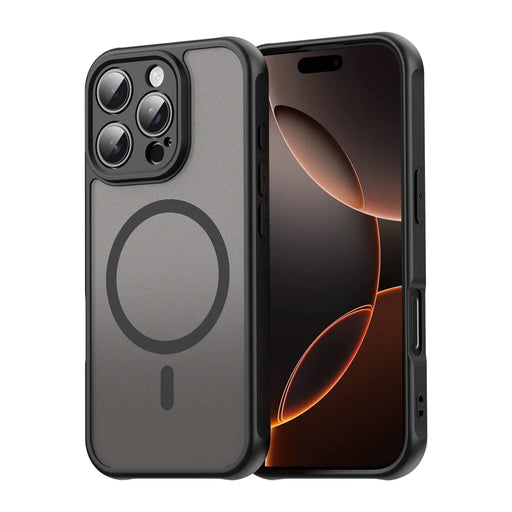 WANLONFENG For iPhone 16 Pro Magnetic Case with Screen Film  FD Series Skin Touch TPU + PC Phone Back Cover - Black - 2