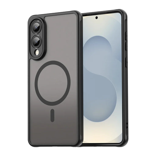 WANLONFENG For Samsung Galaxy S25 Edge Magnetic Case with Screen Film  FD Series Skin Touch TPU + PC Phone Back Cover - Black - 2