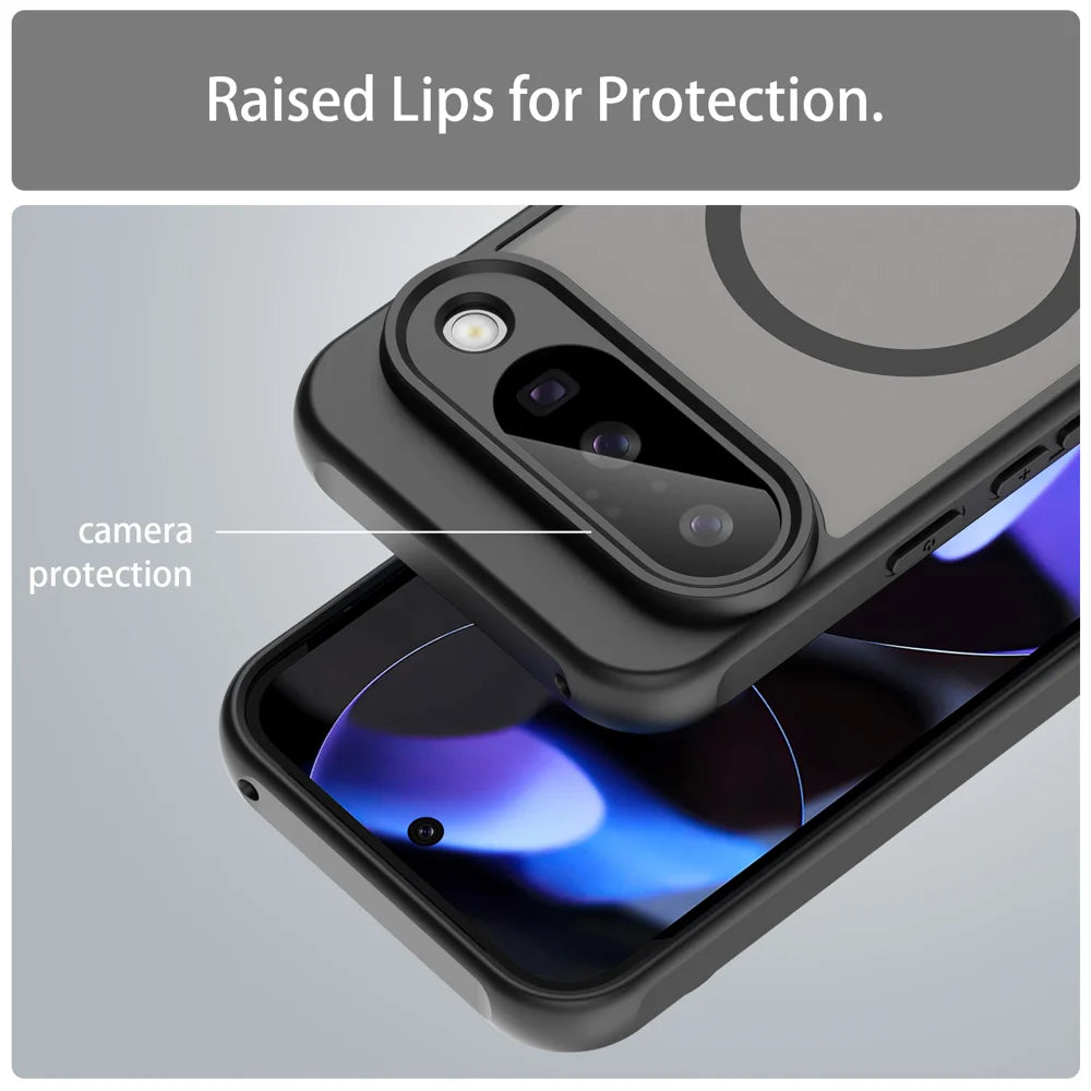 WANLONFENG For Google Pixel 10 Magnetic Case with Screen Film  FD Series Skin Touch TPU + PC Phone Back Cover - Black - 7