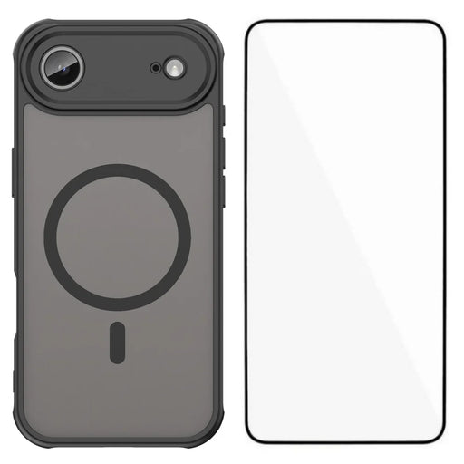 WANLONFENG For iPhone Air Magnetic Case with Screen Film  FD Series Skin Touch TPU + PC Phone Back Cover - Black - 1