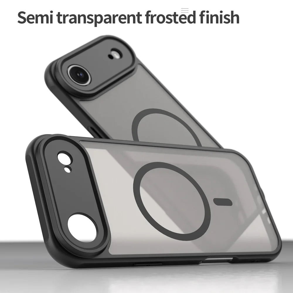 WANLONFENG For iPhone Air Magnetic Case with Screen Film  FD Series Skin Touch TPU + PC Phone Back Cover - Black - 6