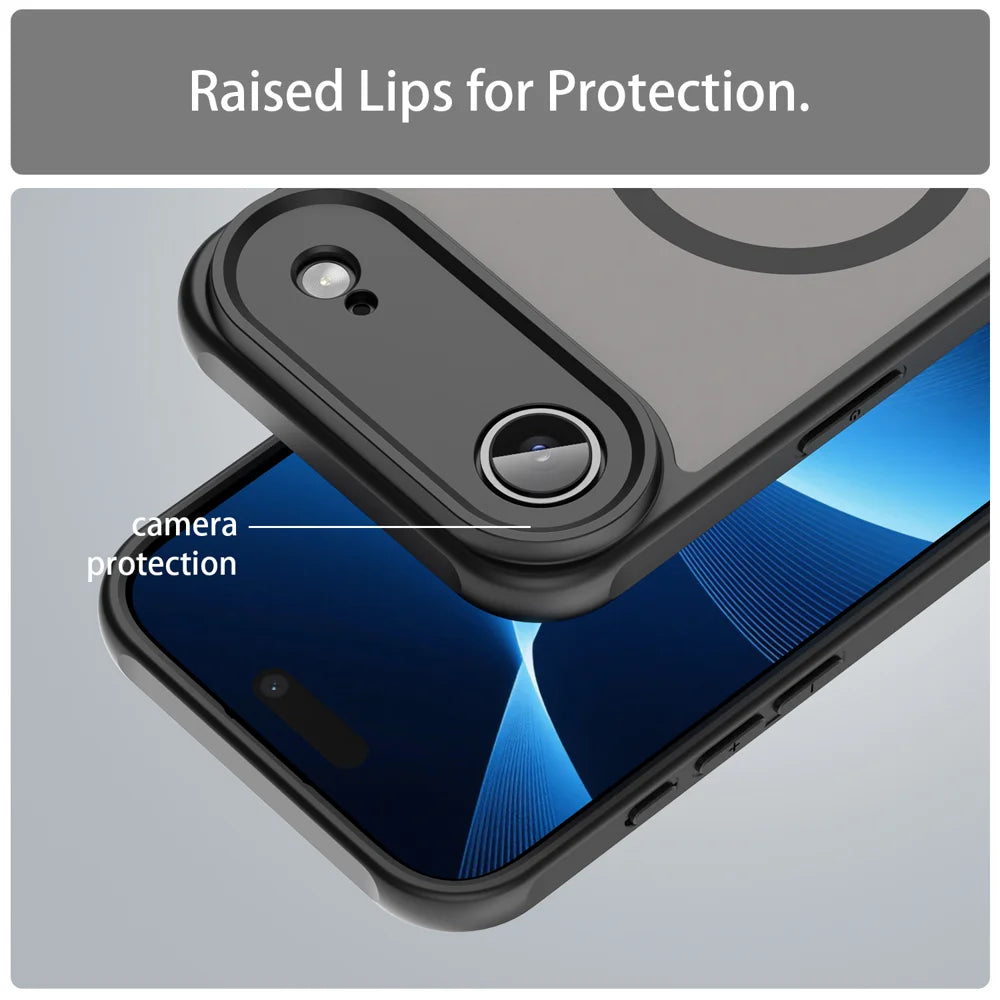 WANLONFENG For iPhone Air Magnetic Case with Screen Film  FD Series Skin Touch TPU + PC Phone Back Cover - Black - 7