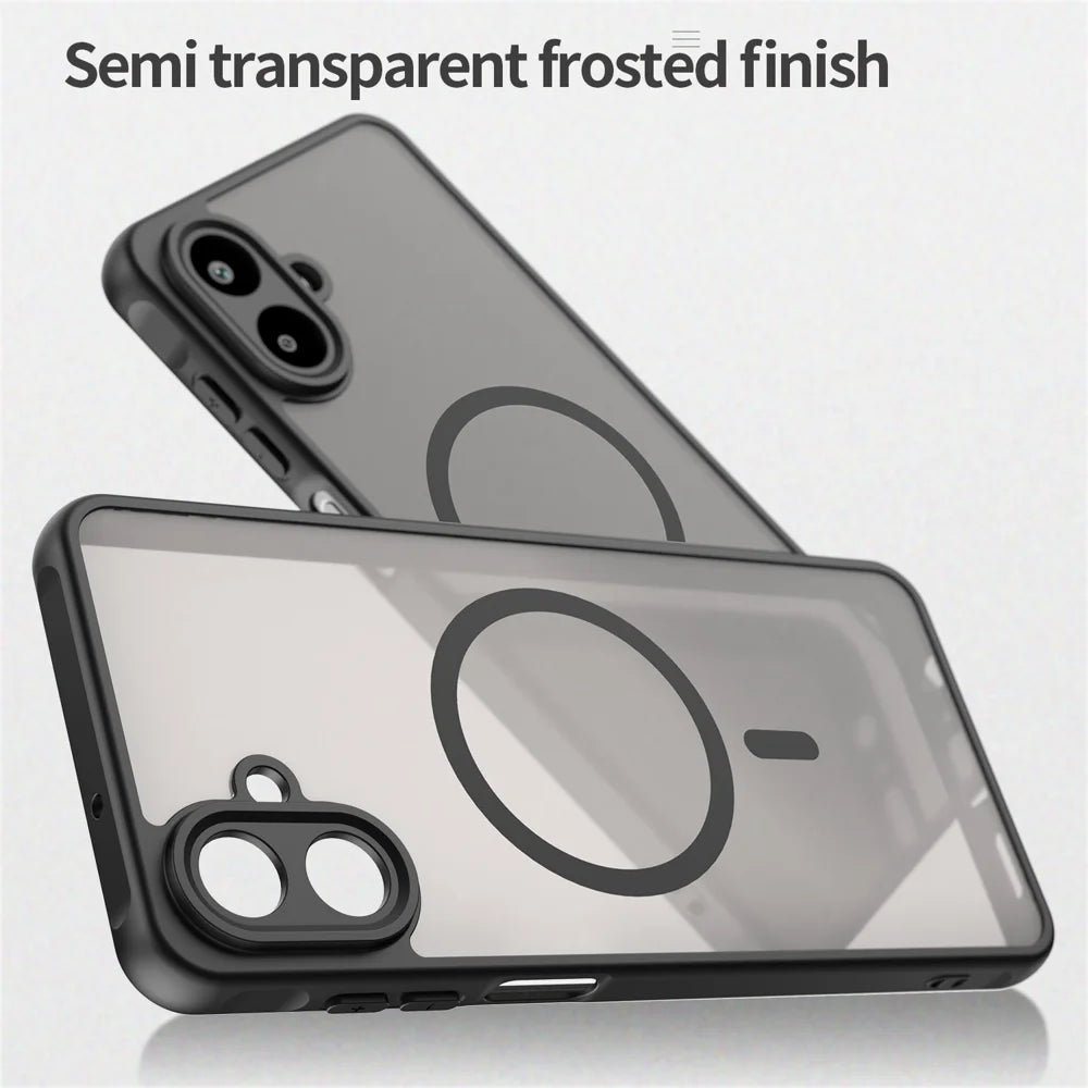 WANLONFENG For Samsung Galaxy A08 4G / A07 4G Magnetic Case with Screen Film  FD Series Skin Touch TPU + PC Phone Back Cover - Black - 6