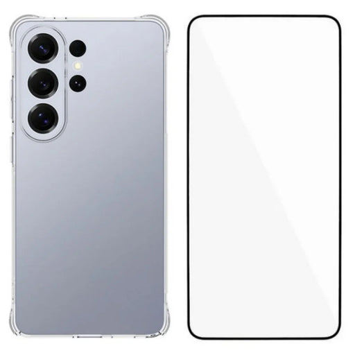 WANLONFENG For Samsung Galaxy S26 Ultra Case  WL Series 2.0mm TPU Phone Cover with Tempered Glass Film - Transparent - 1