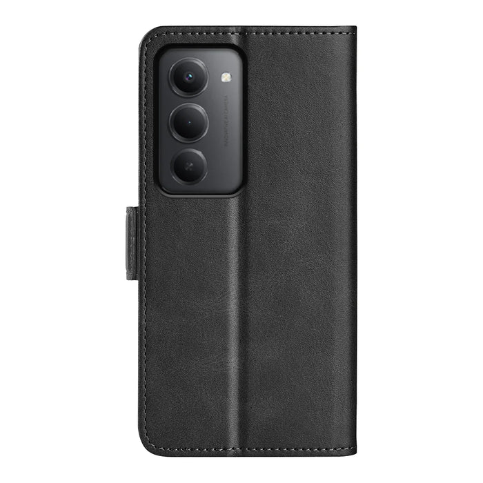 For Realme C71 4G Case Calf Texture Leather Wallet Phone Cover - Black - 2