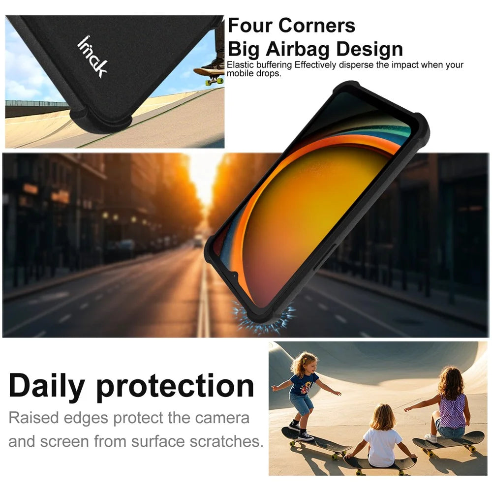 IMAK For Samsung Galaxy Xcover7 Case TPU Phone Cover Airbag Shockproof Protection - Matte Black - 4